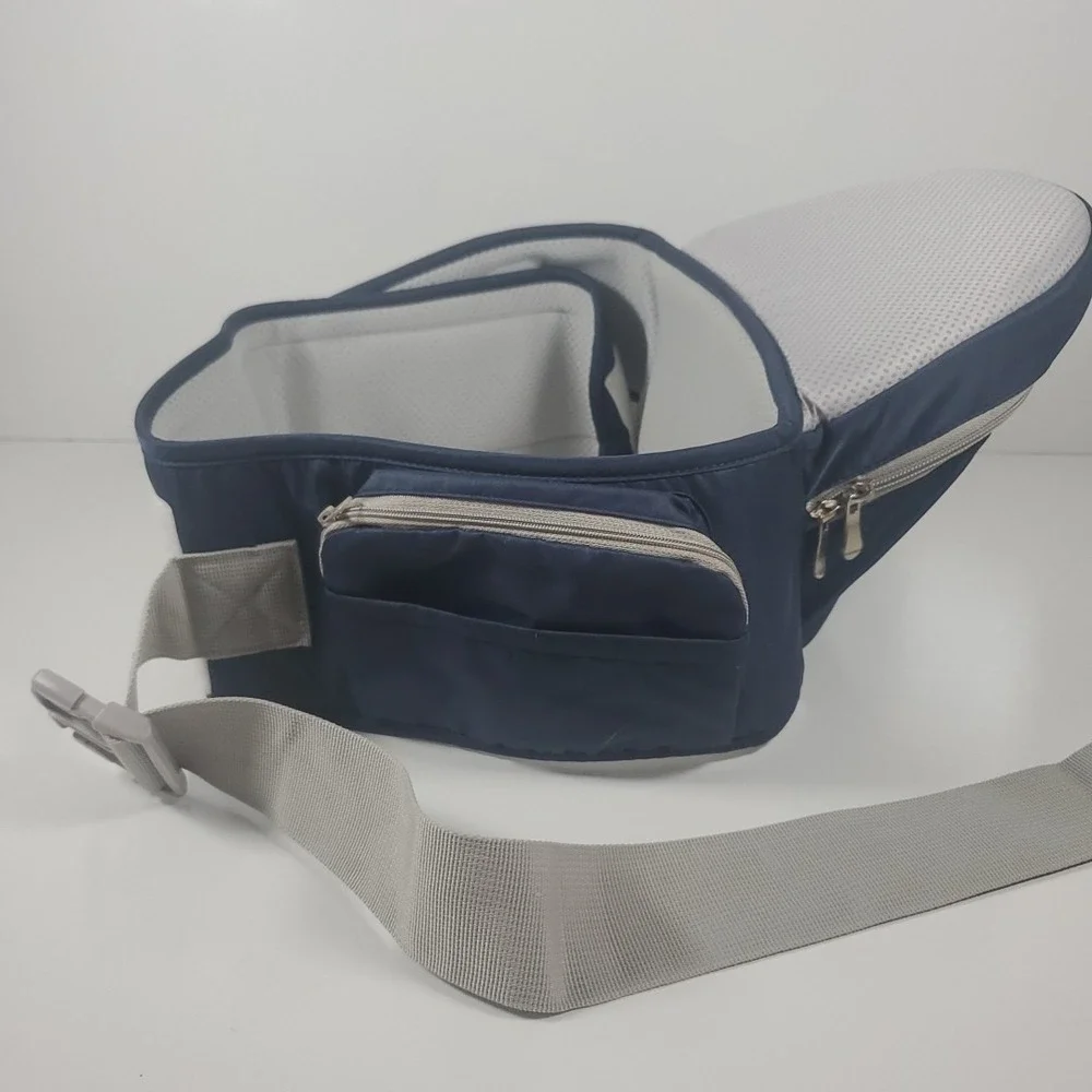 Baby Hip Carrier Hip Seat Bearer for Weight Blue & Gray 